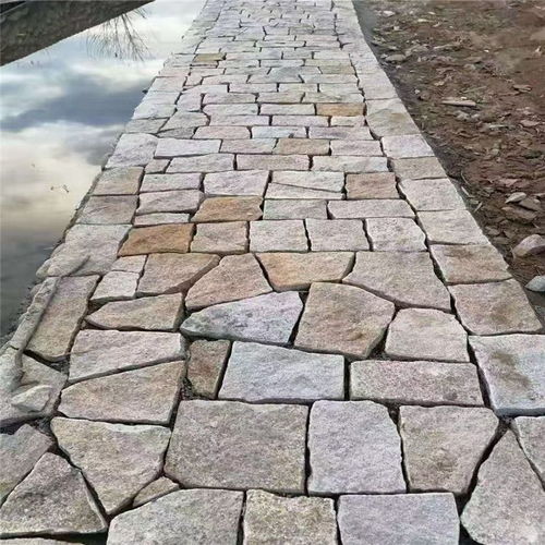 黄木纹石墙 花岗岩地铺石 黄木纹毛边乱型
